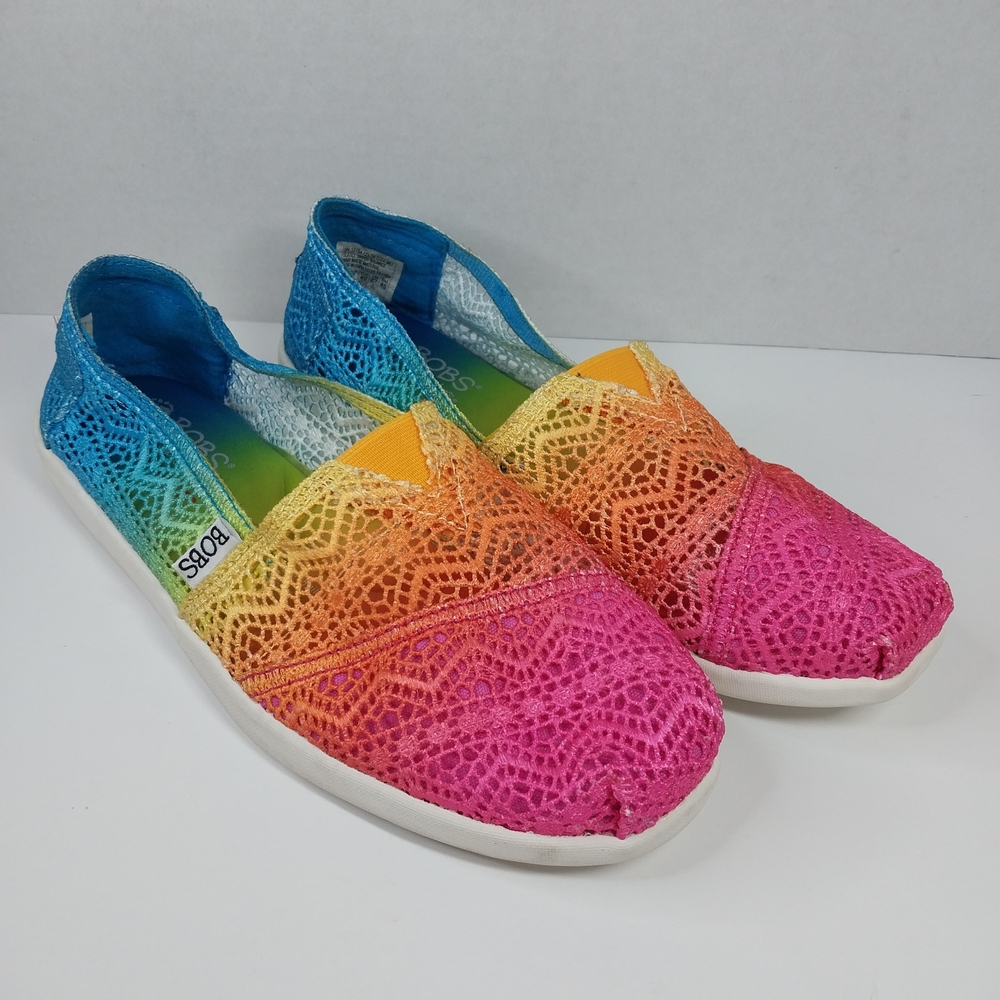 BOBS By Skechers Sunbeam Multicolor Slip On Flats Shoes Women's Size 10